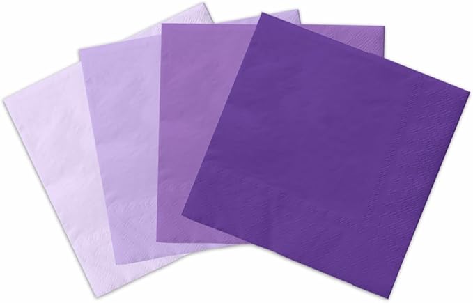 Lavender Party Supplies-40Pcs Gradient Purple Napkins Lavender Light Purple Disposable Paper Napkins for Birthday,Baby Shower,Wedding