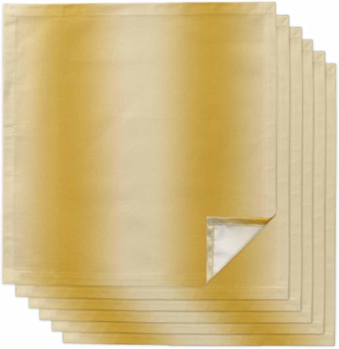 Yellow Ombre Cloth Napkins Set of 6 Reusable Dinner Napkins, Modern Abstract Art Cocktail Napkin, Farmhouse Gradient Washable Table Napkins for Wedding/Holiday Party/Baby Shower 20"x20"