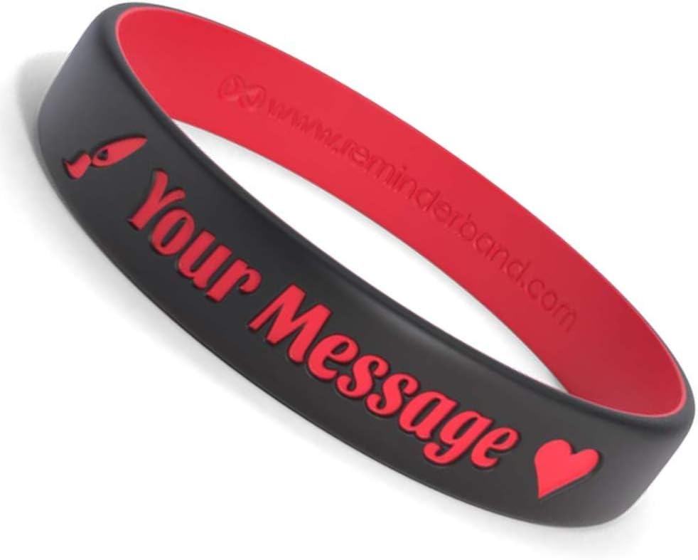 Reminderband Custom 100% Silicone Luxe Wristbands – Personalized Motivational Bracelets, Bulk Rubber Bands for Events, Fundraisers, Awareness, Gifts - Hypoallergenic Bands