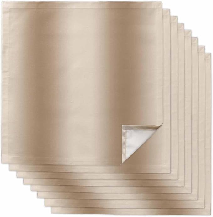 Khaki Ombre Cloth Napkins Set of 8 Reusable Dinner Napkins, Modern Abstract Art Cocktail Napkin, Farmhouse Gradient Washable Table Napkins for Wedding/Holiday Party/Baby Shower 20"x20"