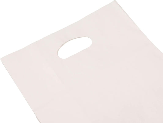 PTP BAGS White 11" x 6" x 11" Die Cut Tote Bags [Pack of 500] Kraft Paper Gift, Food Service Bags
