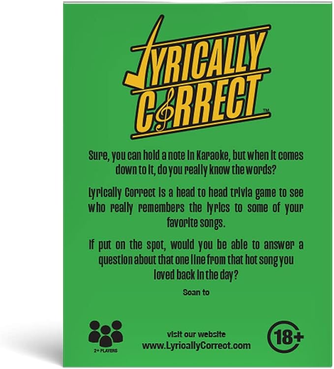 Lyrically Correct '60s & '70s Music Trivia Card Game - Oldies but Goodies Edition - Finish The Lyrics Challenge, Fun for Adults, Party or Family Night