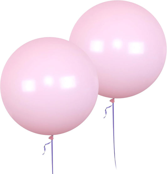 AZOWA 24 Inch Pink Balloons 16-Count Large Latex Round Balloons for Party Wedding Birthday Baby Shower Decoration (Pink, 16 Pcs)