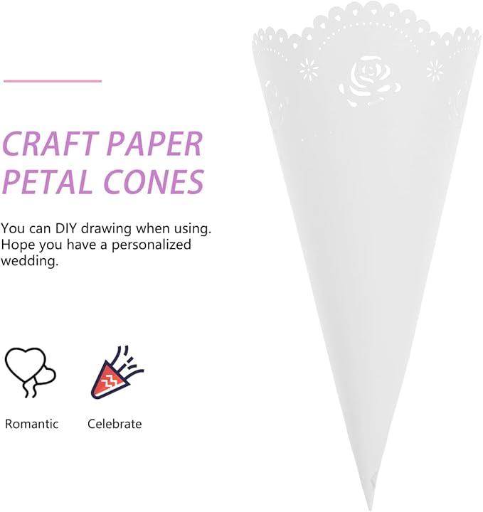20PCS Transparent Hollow Confetti Holders, Flower Confetti Paper, Petal Cones Cone Stand, Craft Paper Petal s for Weddings and Parties, Perfect for Candy Buffets and Flower s