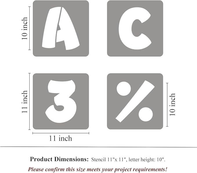 REOLAN 10 Inch Letter Stencils for Painting - 42 Pack Alphabet Letter and Number Stencil Templates with Signs for Painting, Reusable Letters and Numbers Stencils for Chalkboard Wood Signs & Wall Art