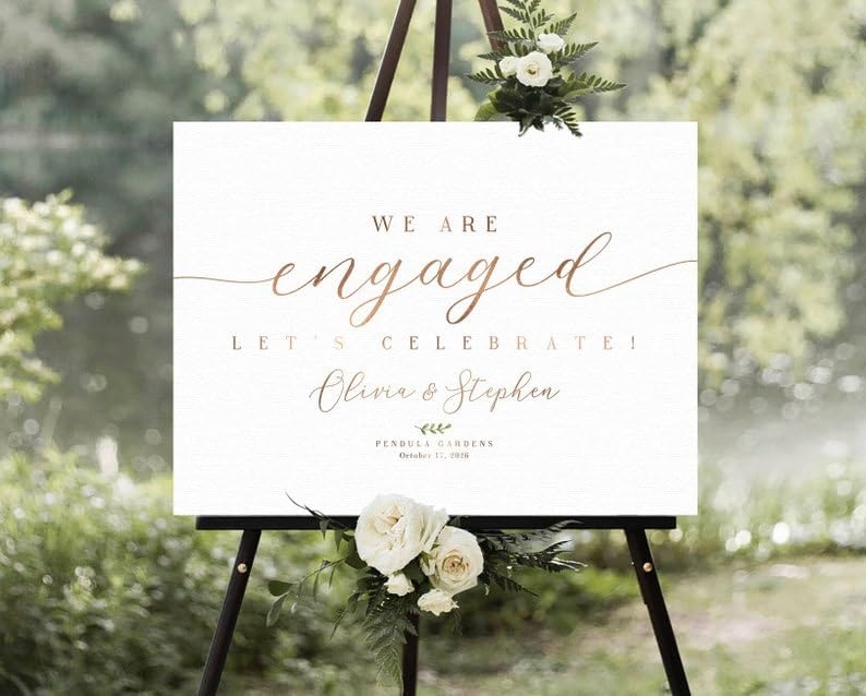 Engagement Party Sign, Engagement Welcome Sign, Rose gold Engagement Decor, Engagement Party Decorations, Engagement Signs