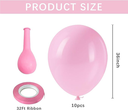 Giant Light Pink Balloons - 10Pcs 36 Inch Extra Large Pastel Pink Ballons, Jumbo Matte Round Baloons for Valentine's Day Princess Wedding Bachelorette Bridal Baby Shower Birthday Party Decorations