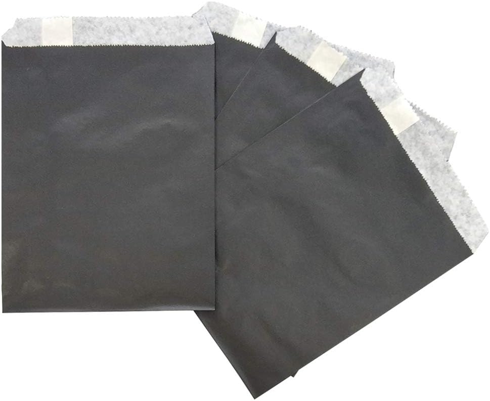 AZOWA Candy Buffet Bags Black Color 6 x 9 In Large Paper Treat Bags Pack of 100