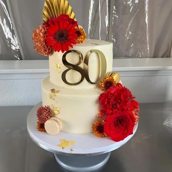 Acrylic Number 80 Cake Topper, 80th Birthday Cake Topper, 80th Anniversary Party Decor, Cheers to 80 Years Decorations