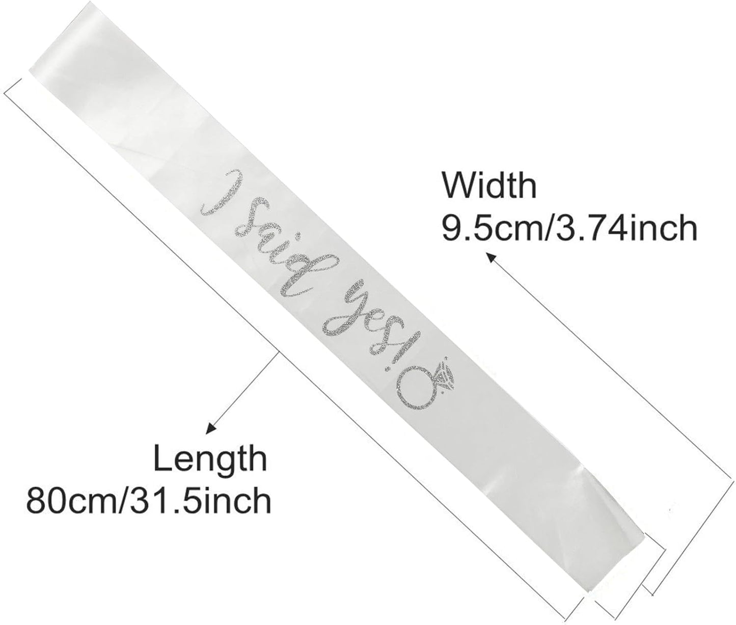 I Said Yes Sash,Future Mrs Sash Engagement Party SashBachelorette Party Sashes, Bridal Shower Sash for Bride to Be,Silver