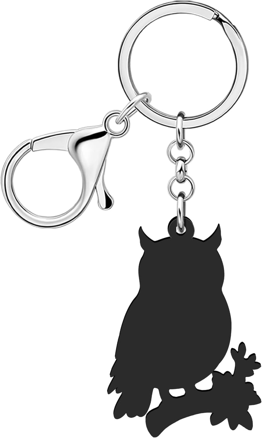 Anime Owl Keychain Acrylic Handbag Car Key Chain Rings Bird Owl Pirate Gifts for Women Girls Halloween Charms