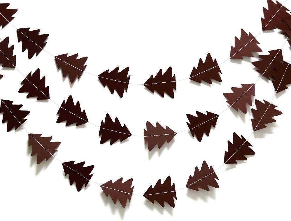 Sparkly Paper Christmas Tree Garland Kit for Home Party Decoration (Brown)