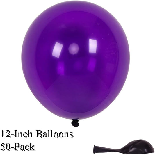 50 Pack 12 Inch Purple Latex Balloons for Party Decorations, Thick Premium Balloons for Birthday, Quinceañera, Princess Theme, Bridal Shower, Photo Backdrop, Arch & Garland, Air or Helium