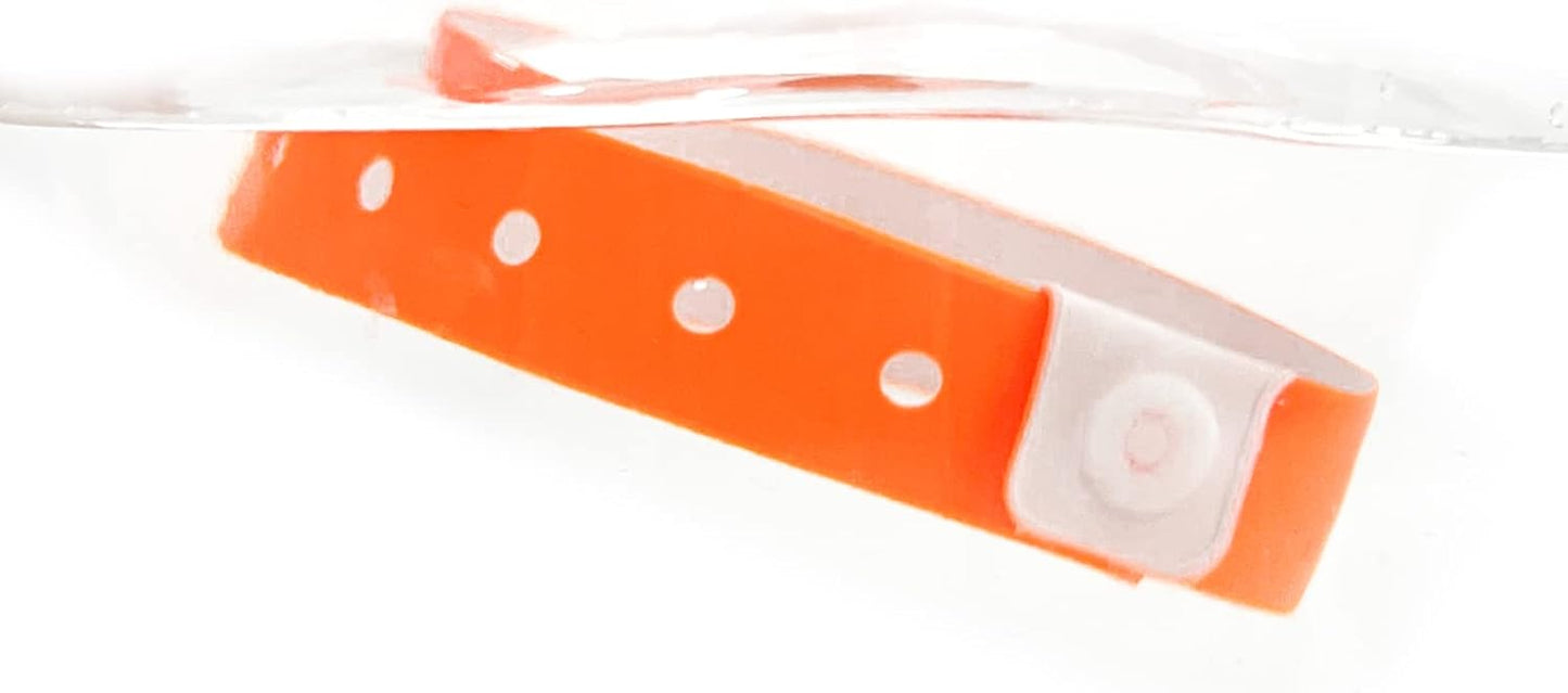Orange Plastic Wristbands-500 Pack Colored Identification Wristbands for Events, Waterproof Lightweight Security Vinyl Wristbands for Party Concert Club Festival Entrance Admission