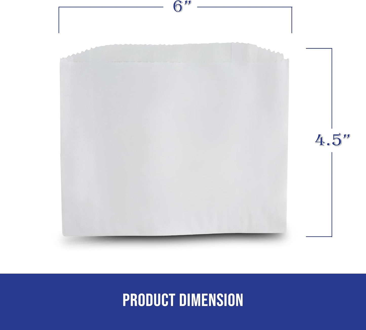 MT Products White Wax Cookie Bags 6" x 4.5" - Grease Resistant Paper Bakery Bags - Pack of 150