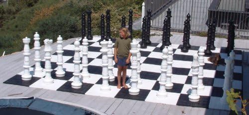 MEGACHESS Giant Oversized Premium Chess Pieces Complete Set with 49 Inch Tall King - Black and White