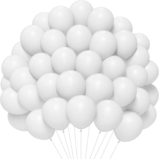 White Balloons - 5 inch 120pcs Latex - Round White Birthday Balloon, Helium Balloons for Birthday Party, Wedding, Anniversary, Baby Shower Decorations
