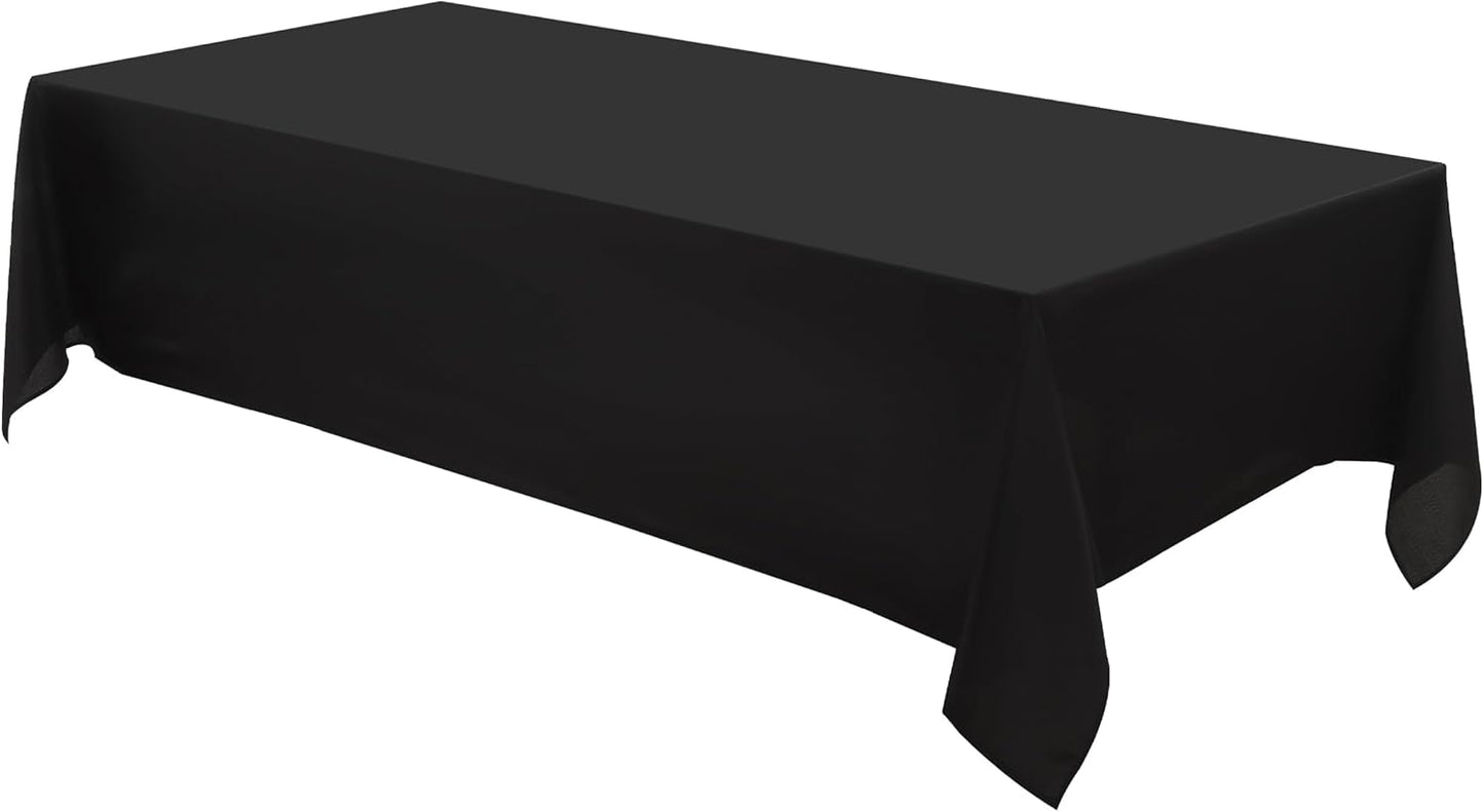 Rectangle Tablecloths 60x120 Inch 1 Pack Black Tablecloth Washable Decorative Linen Polyester Table Cloths for Dining Table Banquets Buffet Parties and Wedding