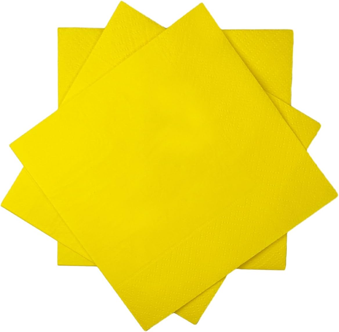 Yellow Cocktail Napkins 5 * 5inch disposable Beverage Napkin paper for Cocktail, Wedding, Dinner，Birthday Party Dessert Wine Paper Napkins（ 120 Count）