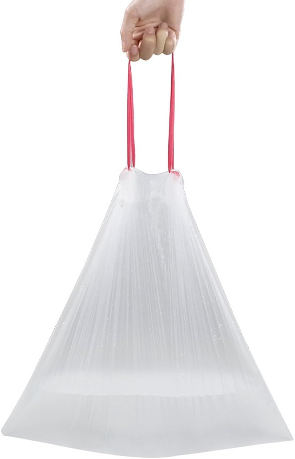 Jekiyo 120 Count Clear Trash Bags, Drawstring 6 Gallon Garbage Bag