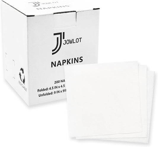 Cocktail Napkins - 200 Count 2-Ply White Napkins Disposable, 4.5 x 4.5 Inch Folded Paper Napkins Bulk Beverage Napkins for Dinner Wedding Bar Party and Everyday Use