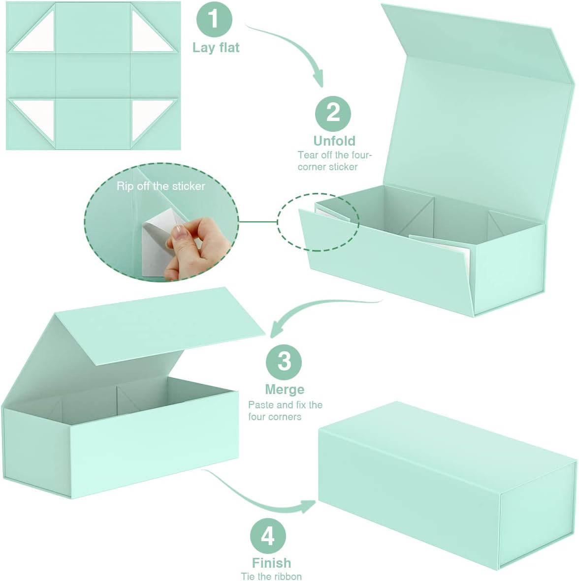 Gift Box 12" x 6" x 4",Large Gift Box with Lid, TiffanyBoxes for Presents,Birthday,Valentine's Day,Mother's Day,Christmas,Anniversary,Luxury for Gift Packaging