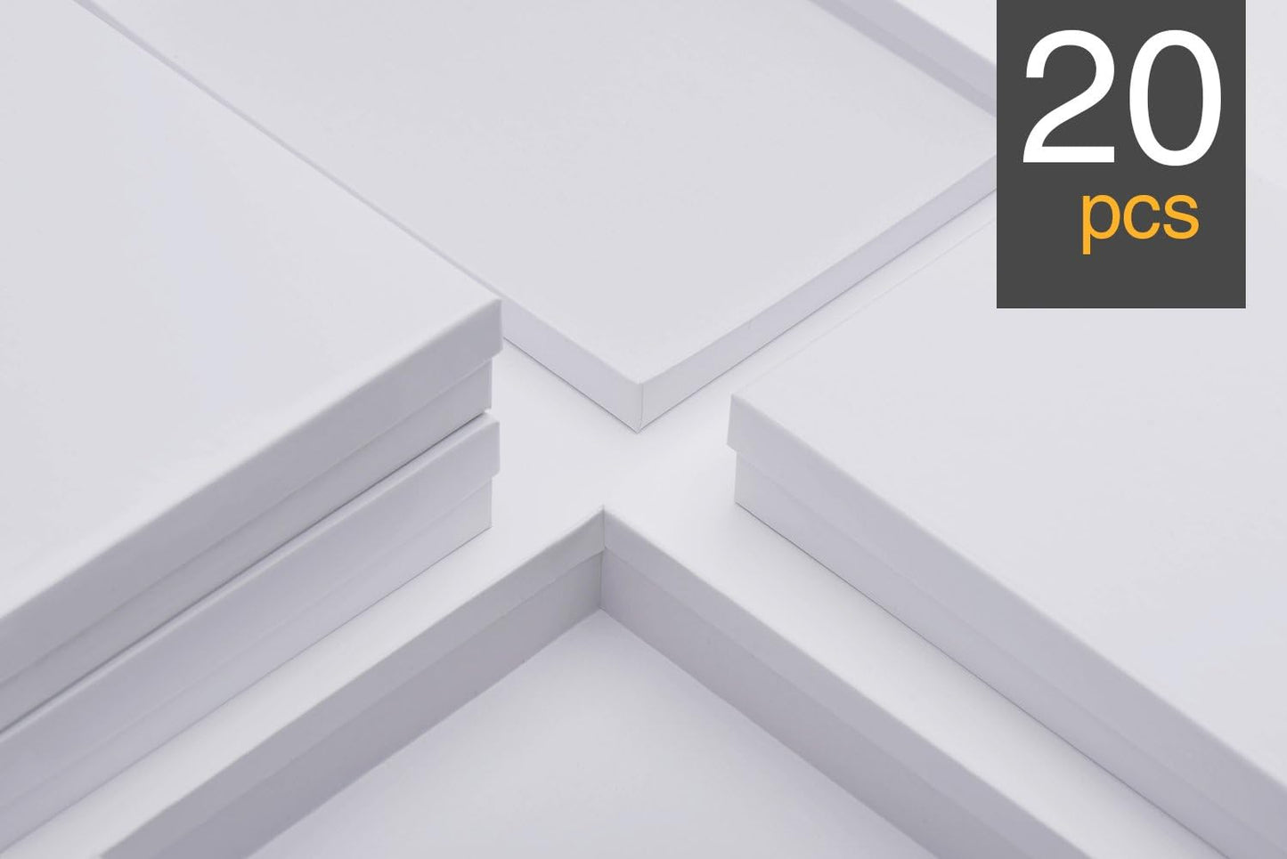 MESHA Jewelry Boxes 8x5.5x1.25 Inch 80 Pcs White, Matte Kraft Cardboard Gift Box Jewelry Boxes with Cotton Filled and Lids, Jewelry Box Bulk for Small Business & Wearable Nails Enhancement