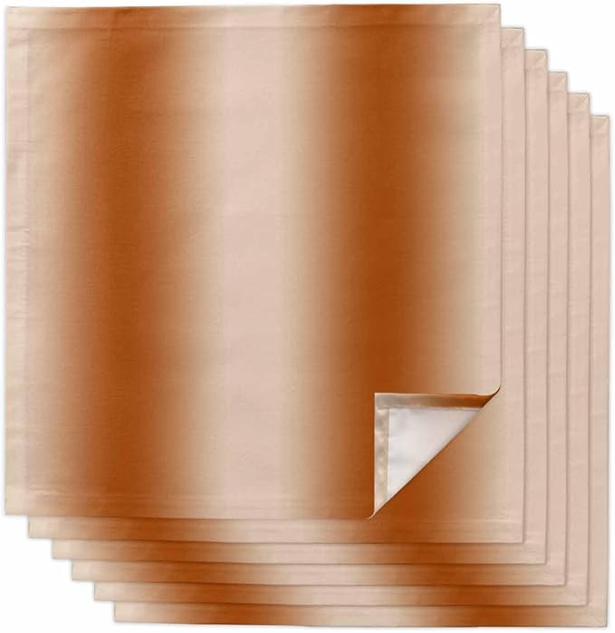Burnt Orange Ombre Cloth Napkins Set of 6 Reusable Dinner Napkins, Modern Abstract Art Cocktail Napkin, Farmhouse Gradient Washable Table Napkins for Wedding/Holiday Party/Baby Shower 20"x20"
