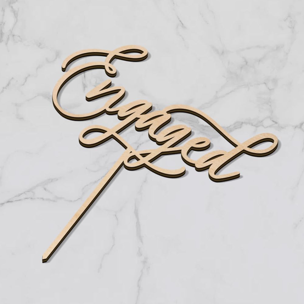 Engaged Cake Topper Engagement Cake Topper in Wood