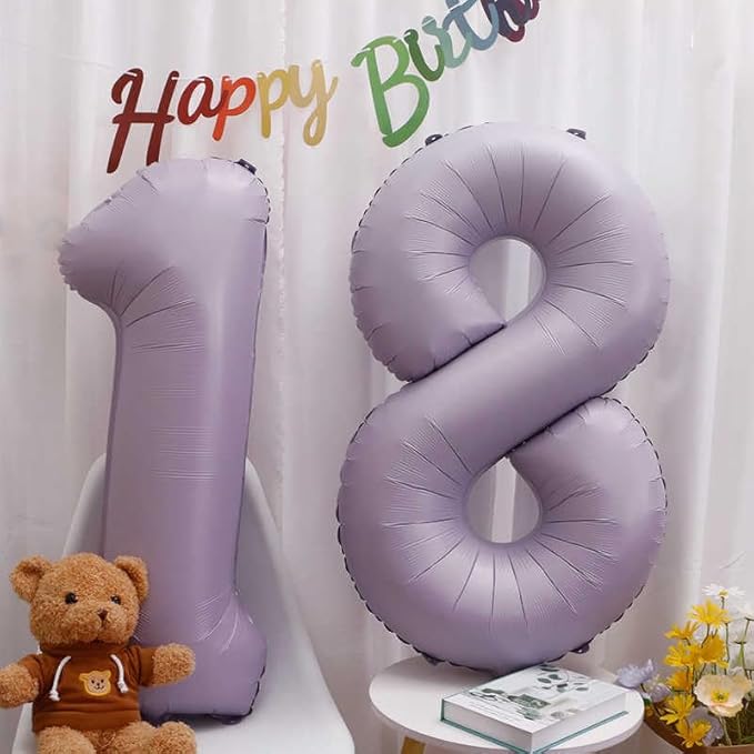 40 Inch Lilac 1 Balloon for First Birthday, 1st Number Balloons Birthday Decorations for Girl Kids Toddler Baby, Lavender One Giant Number 1 Balloon