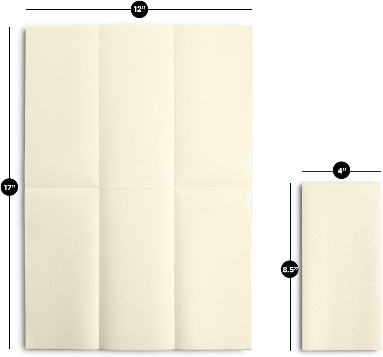 Linen-Feel Cream Paper Napkins - Decortive Cloth-Like Disposable Dinner Napkins - Soft And Absorbent Napkins for Thanksgiving, Party, Wedding, Bathroom Or Any Occasion. (Pack of 100)