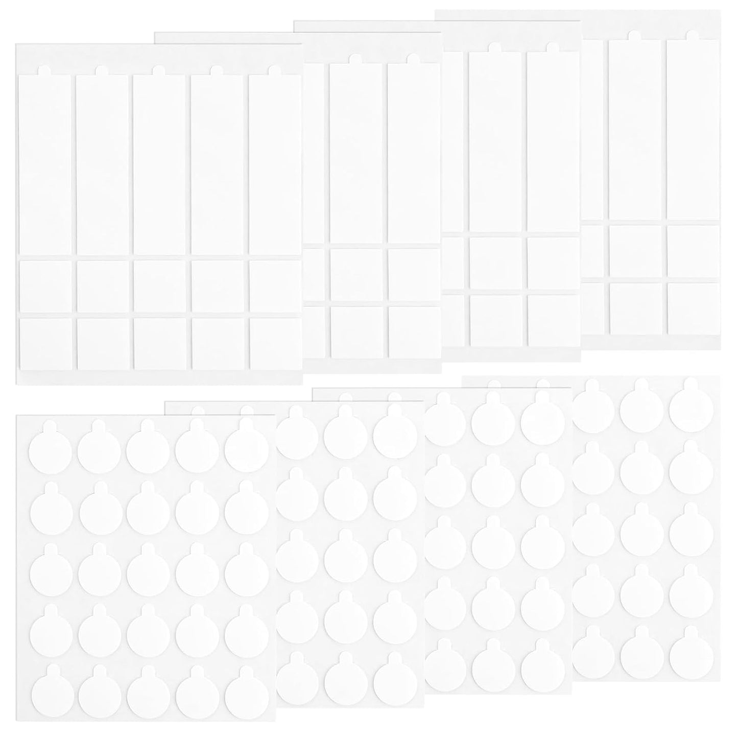 8 Sheets Double Sided Tape Heavy Duty for Hanging Picture Poster Decorations, Double Sided 0.79" Dots, 0.98" Square, 3.54× 0.98" Strips, Glue Tape for Balloon, Photo, Art Craft, Party Supplies