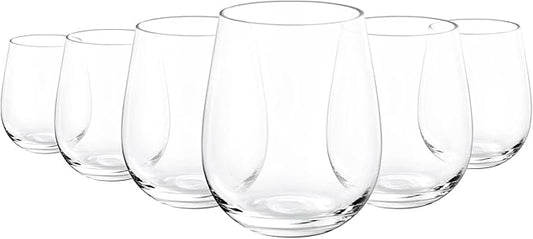 KX-WARE Unbreakable 18-ounce Acrylic Stemless Wine Glasses, set of 6 Clear
