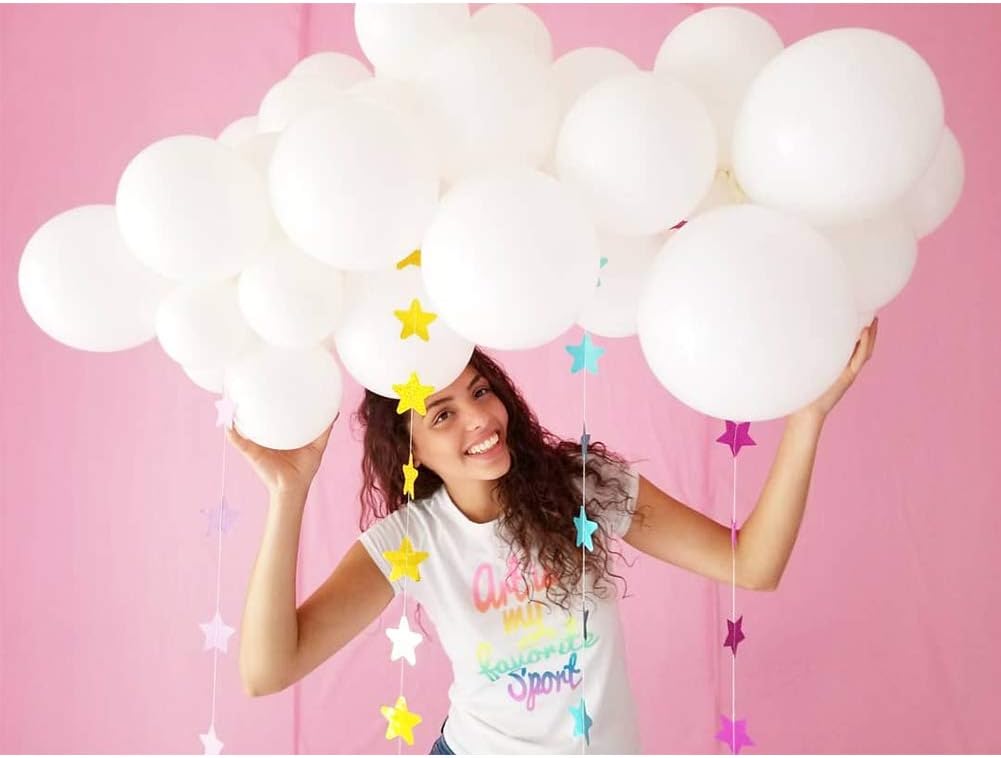 BEISHIDA 200Pcs Pastel White Balloons 5 Inch Mini Thicken Light Macaron White Latex Balloon for Birthday Wedding Reception Bridal Shower Party Decorations Supplies