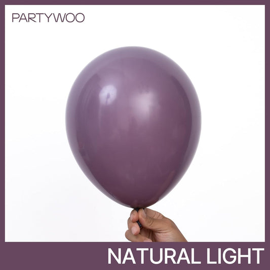 Dusty Purple Balloons 100 Pack – Multi-Size 18 12 10 5 Inch Dark Purple Latex Balloon Arch Kit for Baby Shower, Halloween & Birthday Party