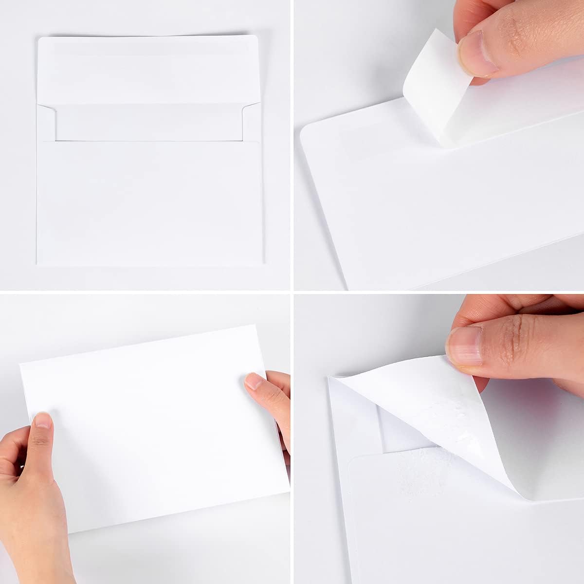 50 Pack 5 x 7 Envelopes Colored Self Seal for Wedding, Party Invitations, Greeting Cards, Announcements, Photos, 5.24 x 7.21 Inches (White)