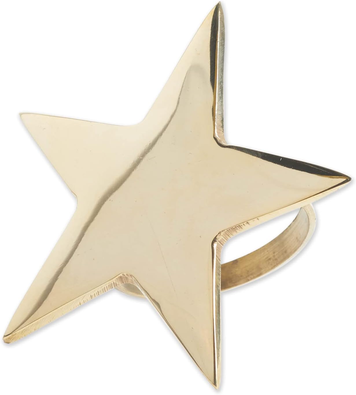 DII Christmas Thanksgiving Holiday Tabletop Décor Collection Decorative Napkin Ring Holder Set, 2.5" Diameter, Gold Stars, 6 Piece
