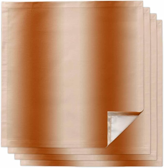 Burnt Orange Ombre Cloth Napkins Set of 4 Reusable Dinner Napkins, Modern Abstract Art Cocktail Napkin, Farmhouse Gradient Washable Table Napkins for Wedding/Holiday Party/Baby Shower 20"x20"