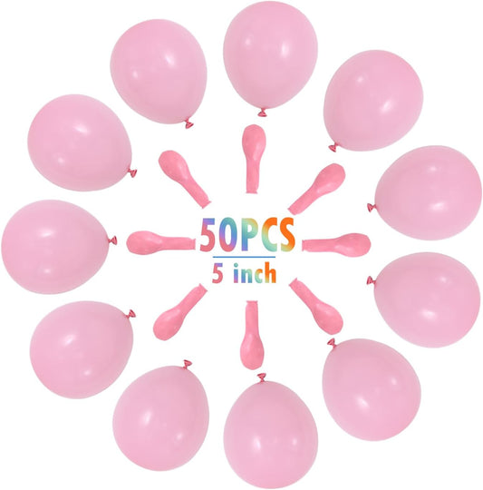 BEISHIDA 50Pcs Light Pink Party Balloons 5 Inch Light Pink Balloon Matte Latex Ballon White Round Balloons for Party Birthday Wedding Graduation Anniversary Baby Shower