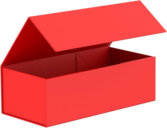 Gift Box 12" x 6" x 4",Large Gift Box with Lid, Red Boxes for Presents,Birthday,Valentine's Day,Mother's Day,Christmas,Anniversary,Luxury for Gift Packaging