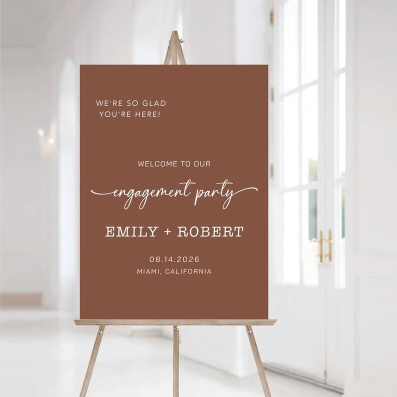 Terracotta Engagement Party Welcome Sign, Burnt Orange Shower Welcome Sign, Minimalist Engagement Party Welcome Sign, Desert Shower Sign