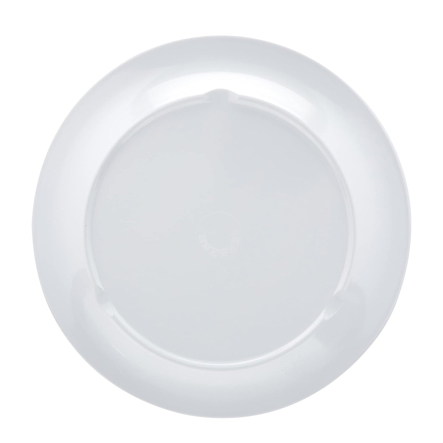 Amazon Basics Melamine (Plastic) Plate, 6 Piece Set, 10.5 in, White