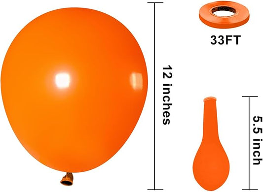 KBZVNAF Orange Balloons Latex Party Balloons - 50 Pack 12 inch Helium Matte Orange Balloons for Birthday Wedding Baby Shower Halloween Party Decorations