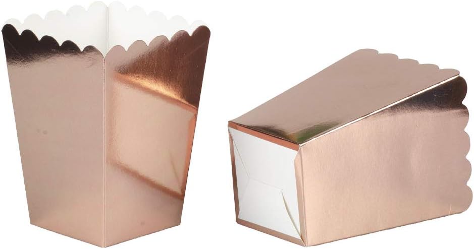 We Moment Rose gold Popcorn Boxes Cardboard Container For Party Supplies,Pack of 36