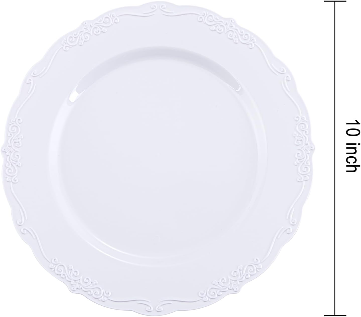 DaYammi 36PCS White Plastic Plates, Heavy Duty White Disposable Plates Premium 10inch Dinner Plates Hard Plastic Plates Disposable for Party Wedding Bridal Shower