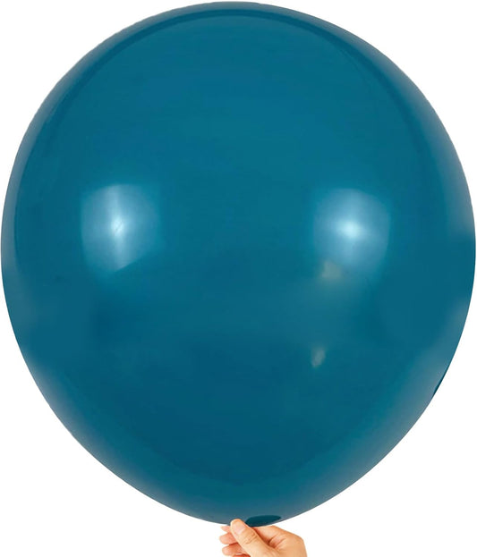 KALOR 18 inch Peacock Blue Balloons, 10pcs Thick Latex Round Helium Balloons for Birthday Family Party Wedding Party Baby Shower Decoration Supplies