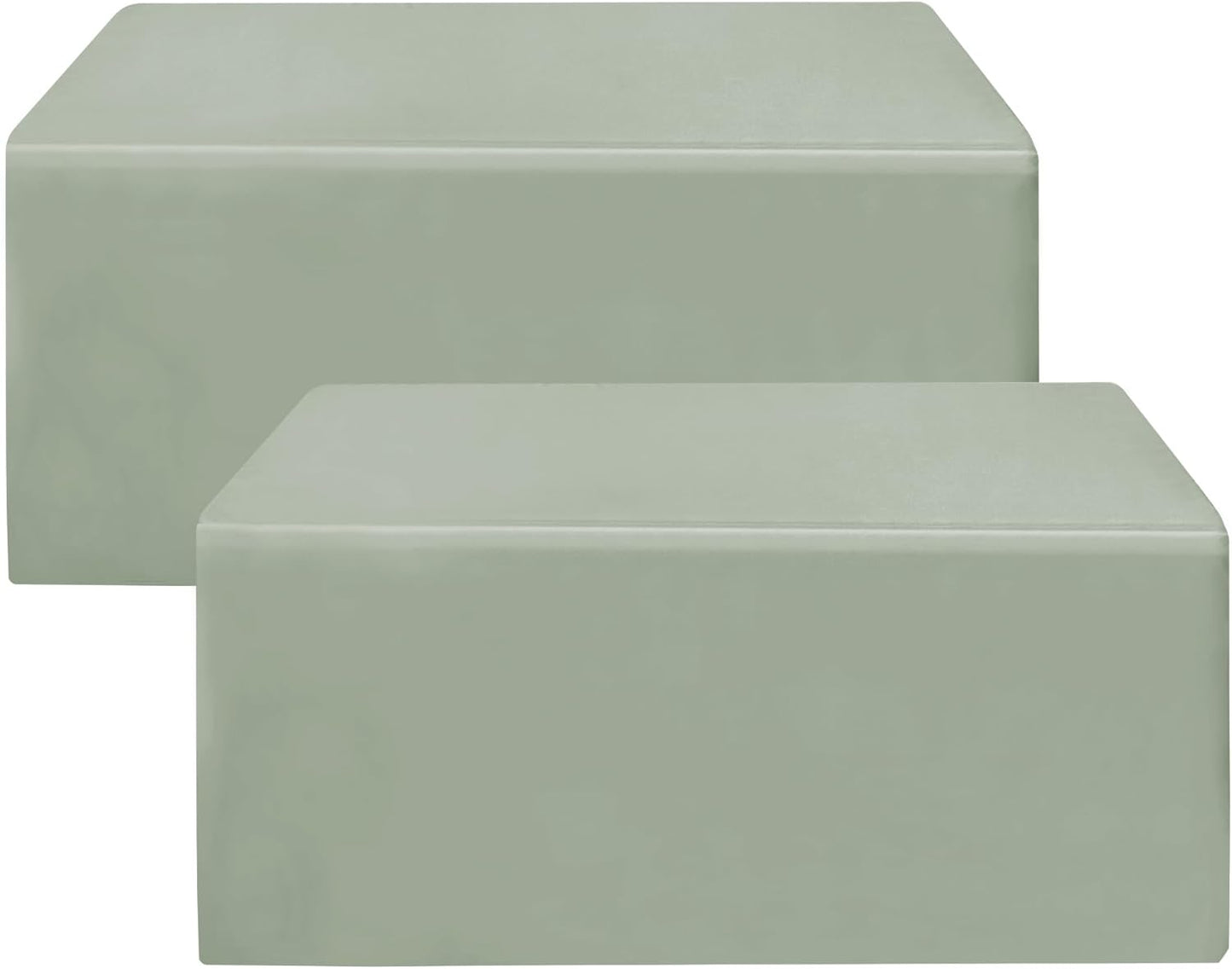 HolidayIdeas Fitted Table Covers - 96 x 30 Inch - 2 Pack Rectangle Tablecloths for 8 Foot Tables, Polyester Fabric Tablecloth for Parties, Holiday Dinner, Trade Show (Sage Green)