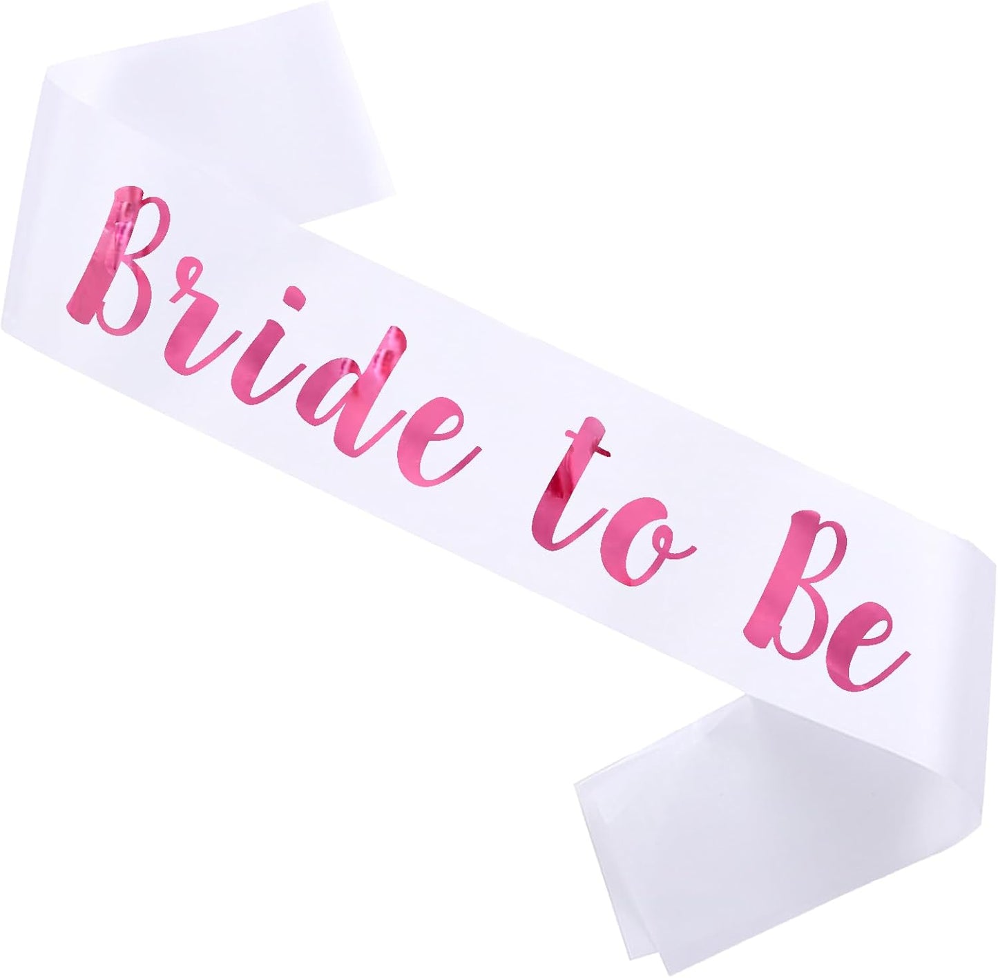 Bride to Be Sash, White Bachelorette Sashes Engagement Gifts for Bachelorette Party, Bridal Shower & Wedding Party, Pink Letter