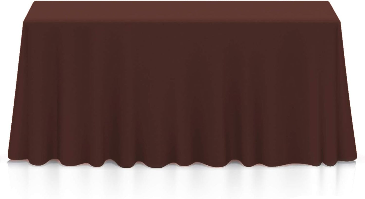 Lann's Linens - 90" x 132" Premium Tablecloth for Wedding/Banquet/Restaurant - Rectangular Polyester Fabric Table Cloth - Chocolate Brown