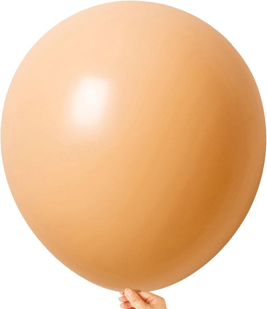 KALOR 18 Inch Beige Balloons, 10 Pcs Beige Matte Latex Balloons Big Round Balloons for Wedding, Baby Shower, Birthday Party and Event Decoration